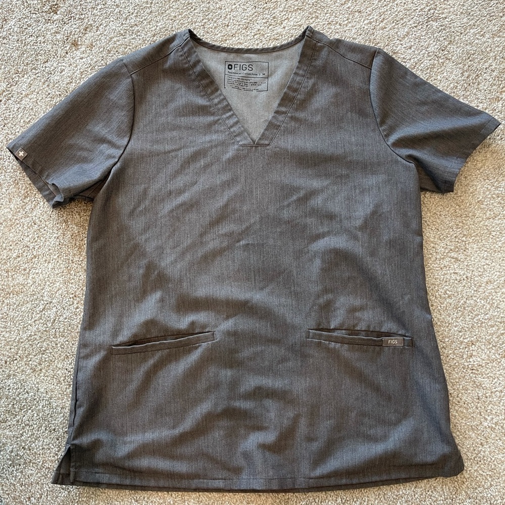 Figs Casma Graphite Scrubs top